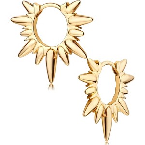 Women Spike Earrings Gold Huggie Hoops 14K Gold Plated Small Hoop Earrings for Women Boho Simple Delicate Gold Earrings Handmade Earrings Jewelry Gift - 1 of 4