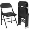 Folding Chairs Set of 4 - Heavy Duty Commercial Stackable Chairs with 350lb Capacity, Orange Metal Frame for Wedding, Party, Office & Patio - 4 of 4