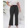 Womens Plus Size Flare Pants Tie Front Fashion Outfits Pockets Spring Fall Pants Slim Business Casual Work Pants - 2 of 3