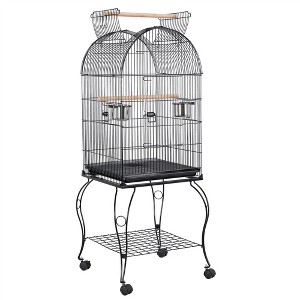 Yaheetech 59" H Open Top Metal Bird Cage Rolling Parrot Cage Black - 1 of 4