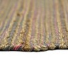 Pink And Brown Jute Striped Flatweave Handmade Area Rug - 4 of 4