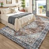 Washable Area Rug for Living Room, Floral Non-Slip Carpet, Low Pile Stain-Resistant Floor Cover for Bedroom or Office - 4 of 4