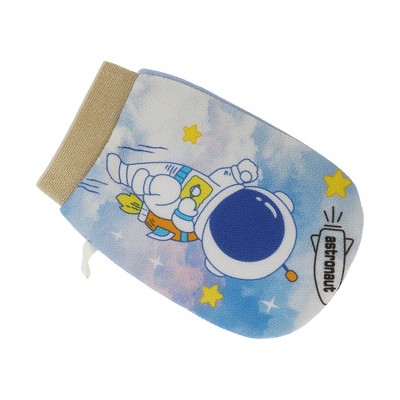 Unique Bargains Cartoon Astronaut Shower Gloves for Bathroom 7.87"x5.12" 1 Pc