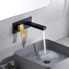 SUMERAIN Wall Mount Bathroom Sink Faucet Black and Gold with Left-Handed Handle and Rough in Valve - 3 of 4