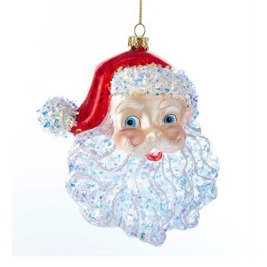 Kurt Adler Glass Ornament for Christmas Tree, Santa Head - 1 of 1