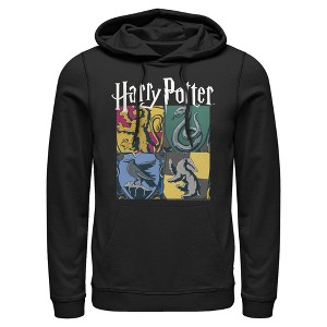 Men's Harry Potter Hogwarts Houses Vintage Collage Pull Over Hoodie - 1 of 4