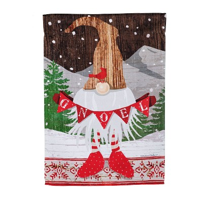 Evergreen Gnoel Gnome Garden Suede Flag