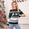 Pullover Christmas Sweaters for Women Long Sleeve Crew Neck Sweater with Snowflakes Pattern Sweater Jacquard Knit Sweater - 3 of 4