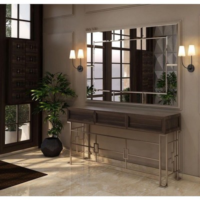 Matte Black and White 2-Light Wall Sconce