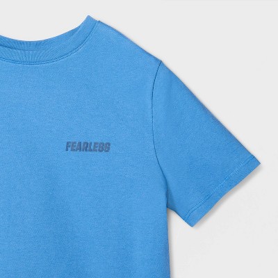 Детские футболки Cat & Jack Boys' Short Sleeve 100% Cotton 'Stay Fearless' Classic Fit Graphic T-Shirt- Cat & Jack™ Blue M — фото 3