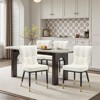 Bekrvio Dining Chairs -Modern Velvet Waffle High Back,Upholstered Armless Accent Side Chairs with Metal Legs for Dining/Living Room - 2 of 4