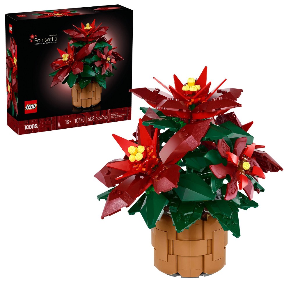 LEGO Icons Poinsettia Plant Building Set and Centerpiece Table Decoration 10370