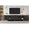 Grungis 2 Drawers TV Stand with Cabinets and Fluted Glass Doors for TVs Up to 80 Inch,Console Table with Metal Handles for Living Room - 2 of 4