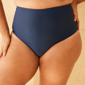 Women's High Waist Full Coverage Bikini Bottom - Shade & Shore™ Navy Blue - 1 of 3