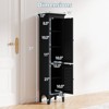 Costway 63” Tall Bathroom Cabinet with 2 Louvered Doors & Adjustable Shelf, Elevated Legs Gray/Black/White/Brown - 3 of 4