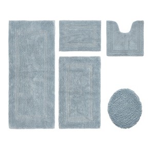 Lux Premium 100% Cotton Tufted Solid Reversible 5 PC Bath Rug Set – Ultra-Soft, Water-Absorbent, Durable, Machine Washable Bathroom Rug - 1 of 4
