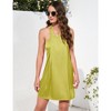 Satin Dress for Women Mini Cross Halter Neck Beach Dresses Summer Casual Sleeveless Backless Dress Sexy Party - 2 of 4