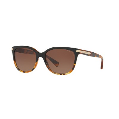 Coach Hc8132 57mm Woman Cat Eye Sunglasses Brown Gradient Lens : Target