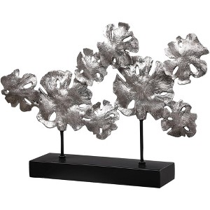 Uttermost Contemporary Lotus 26" Wide Silver Leaf Metal Sculpture - 1 of 1