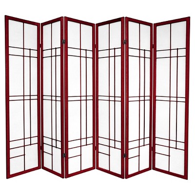 6 ft. Tall Eudes Shoji Screen - Rosewood (6 Panels)