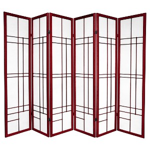 Oriental Furniture 6 ft. Tall Eudes Shoji Screen - Rosewood (6 Panels): Oriental Furniture, Hardwood Frame, Metal Hardware - 1 of 3