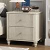 FONTOI 2PCS Fluted Nightstand with 3 Drawers&Metal Handle, Wooden Bedside End Table with for Bedroom, Closet, Beige, 17.72"*22.05"*21.65" - 4 of 4