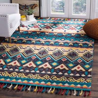 Aspen 6' x 9' Blue Wool Tufted Reversible Area Rug