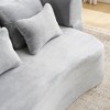 Spassway 80" Beige Upholstered Convertible Sofa with Armrest Plush Sleeper Sofa with 4 Pillows - 4 of 4