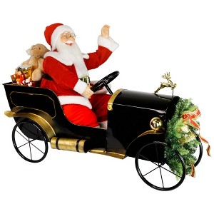 Northlight Animated and Musical Santa Driving Vintage Car Christmas Decoration - 31" - 1 of 4