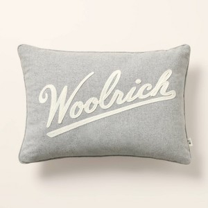14"x20" Woolrich Embroidered Lumbar Toss Pillow Gray - Woolrich x Target - 1 of 4