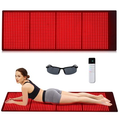 Red Light Therapy Mat - Dual Wavelength (660nm & 850nm) Infrared Heating Pad for Full Body Pain Relief & Recovery