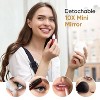 FUNTOUCH  Adjustable and Rechargeable Travel Makeup Mirror with 3-Color 80 LED Lights and 10X Magnification, Battery,Touch Dimming, White - 3 of 4