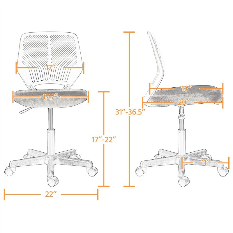 Yaheetech Adjustable Office Chair Swivel Computer Chair, 4 of 15