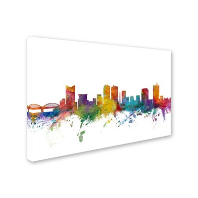 Trademark Fine Art -Michael Tompsett 'Fort Worth Texas Skyline' Canvas Art