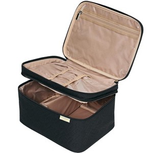 Paaaawaters Large Double Layer Travel Makeup Bag Women, Cosmetic Case, Organizer for Travel-Size Accessories Bottles - 1 of 4
