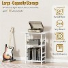 HDZNVF Record Player Stand With Extended Desktop,Large Record Player Table With Vinyl Storage - 3 of 4