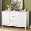 NicBex Modern Storage Cabinet Consolen Table with Wave Design,3 Adjustable Shelves & 3 Drawers,Entryway Table for Living Room,Hallway - 2 of 4