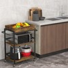 SKONYON 3-Tier Kitchen Cart Rolling Bar Cart Microwave Stand with Storage and Lockable Wheels - 2 of 4