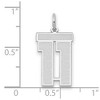 Black Bow Jewelry 14k White Gold, Jersey Collection, Medium Number 11 Pendant - 2 of 3