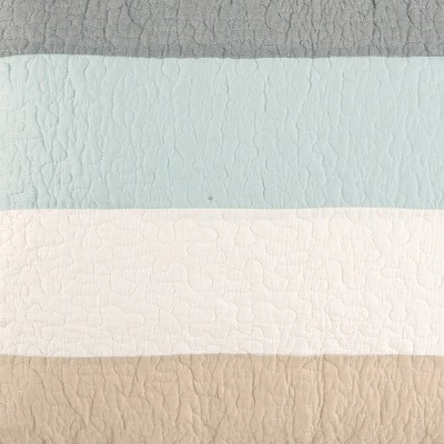 Twin White Cotton Reversible Nautical Sham Set