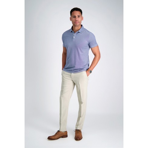 Haggar Men's Cool Right Premium Stretch Slim Fit Flat Front Performance ...