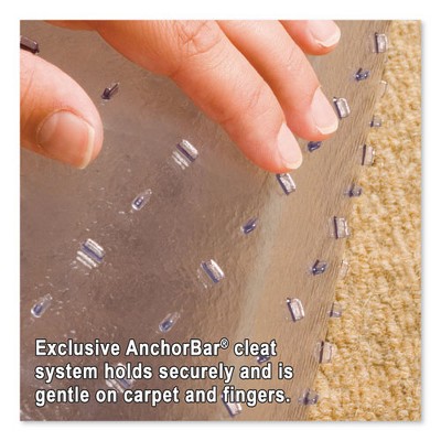 Clear Rectangular Vinyl Chair Mat with AnchorBar Cleats