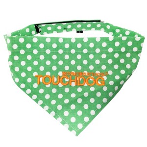 Touchdog Polka-dot Patterned Velcro Fashion Dog Bandana, LG, Green - 1 of 4
