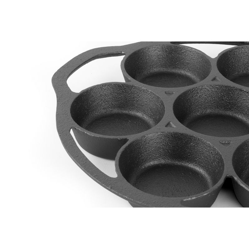 COMMERCIAL CHEF Cast Iron Biscuit Pan, Pre-seasoned Cast Iron Cookware for Muffins & Scones, 3 of 8