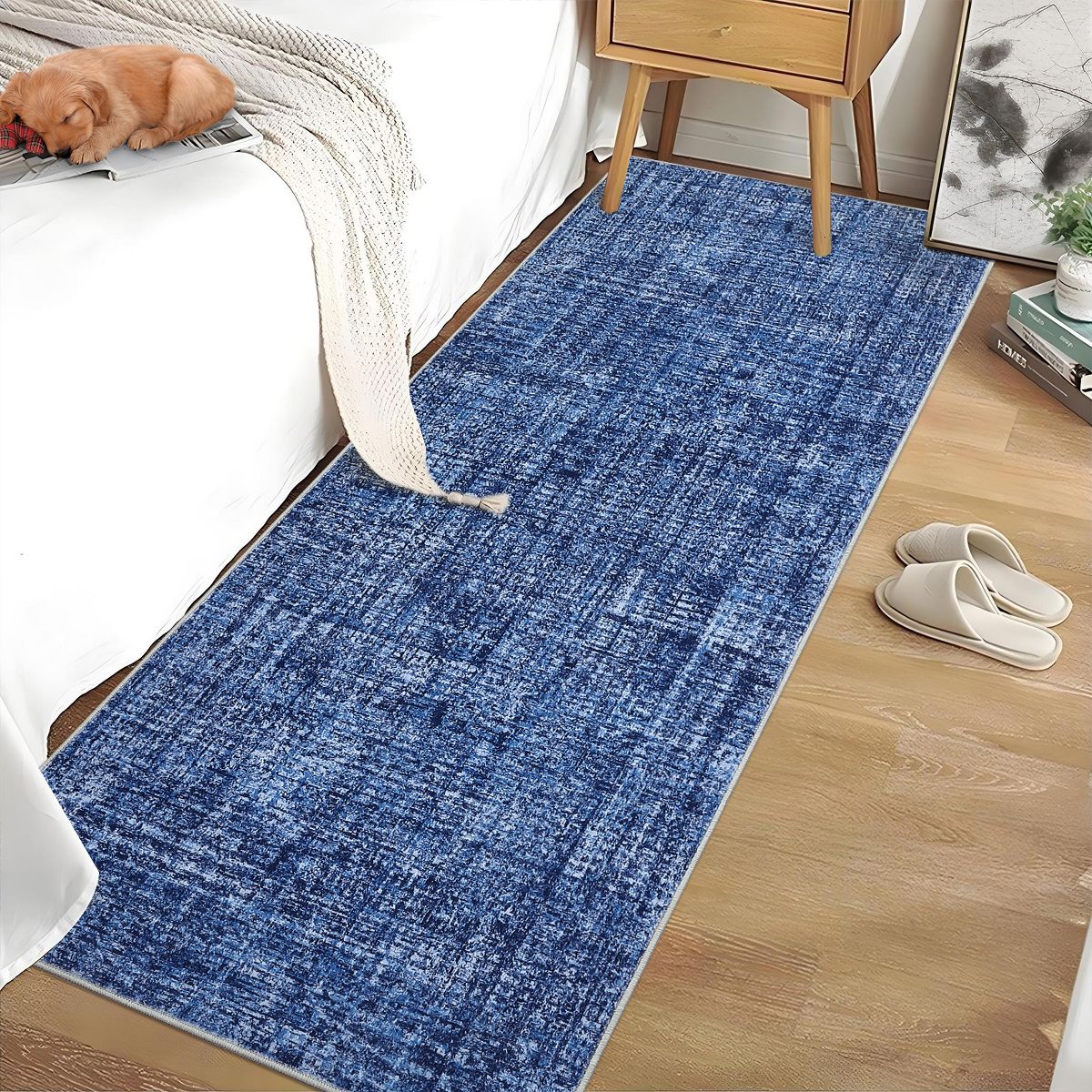 Washable Living Room Rugs Farmhouse Rug Modern Solid Carpet Soft Non Slip Low Pile Rug for Bedroom Dining Room - thumbnail 8