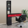 Karl Home White Barber Station Wall Mount 2 Drawers 1 Storage Cabinet 3 Open Shelves - 2 of 4
