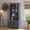 VYNXARIA 84 inch Universal Pier Bookcase, No Assembly Required, Corduroy Blue Finish - 2 of 4