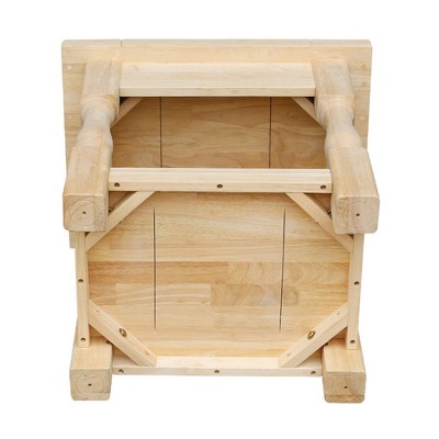 Tuscan Solid Wood Rectangular End Table - Unfinished