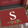 Personalization Mall Nostalgic Noel Burgundy Doormat, 18 x 27 - 4 of 4