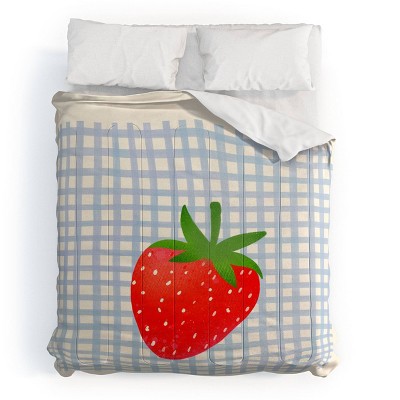 Deny Designs Rosebud Studio Strawberry Sunshine Comforter Bedding Set Blue